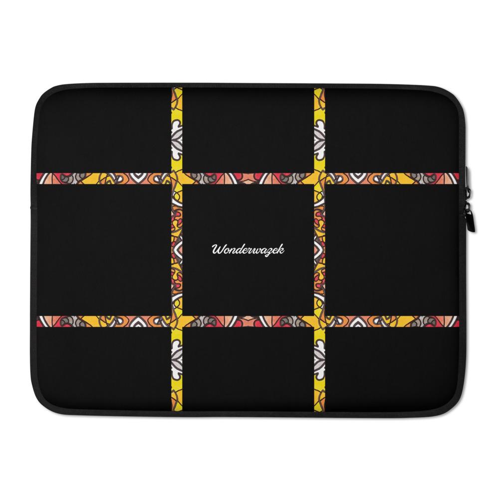 Laptoptasche • dezente Linien – orange, schwarz - Wonderwazek