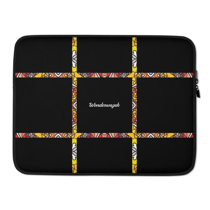 Laptoptasche • dezente Linien – orange, schwarz - Wonderwazek