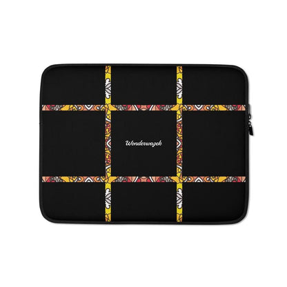 Laptoptasche • dezente Linien – orange, schwarz - Wonderwazek