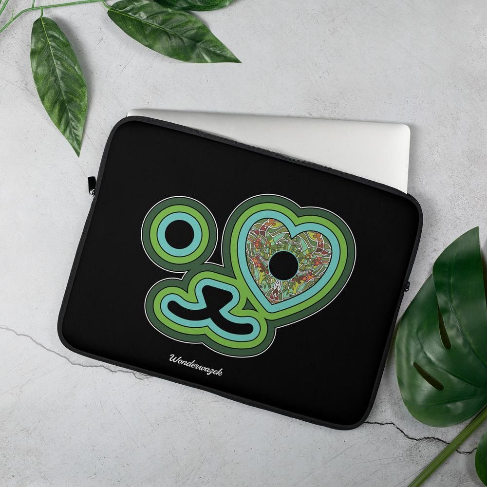 Laptoptasche • Edition Tierschutz – grün, schwarz - Wonderwazek