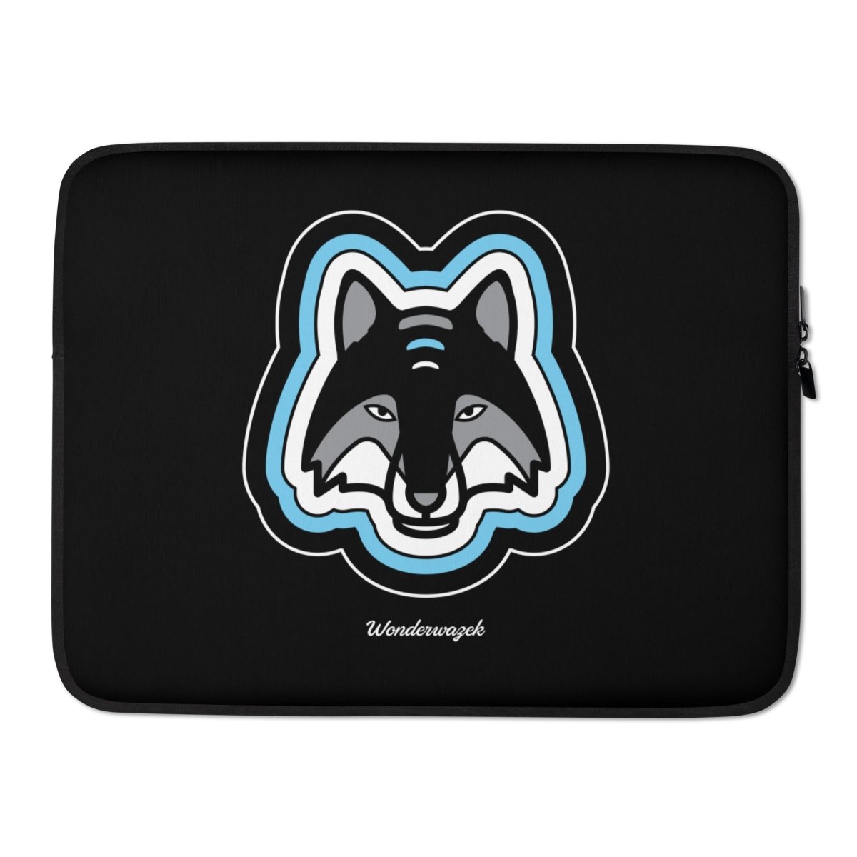 Laptoptasche • einsamer Wolf – blau, schwarz - Wonderwazek