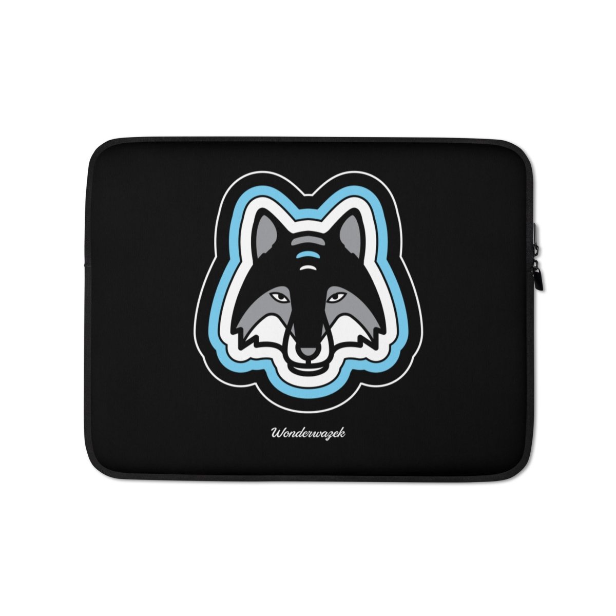 Laptoptasche • einsamer Wolf – blau, schwarz - Wonderwazek