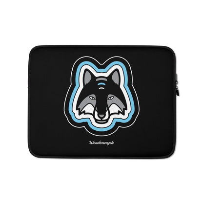 Laptoptasche • einsamer Wolf – blau, schwarz - Wonderwazek