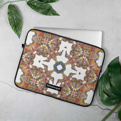 Laptoptasche • Kinderspiel – Kaleidoskop, grau, orange - Wonderwazek