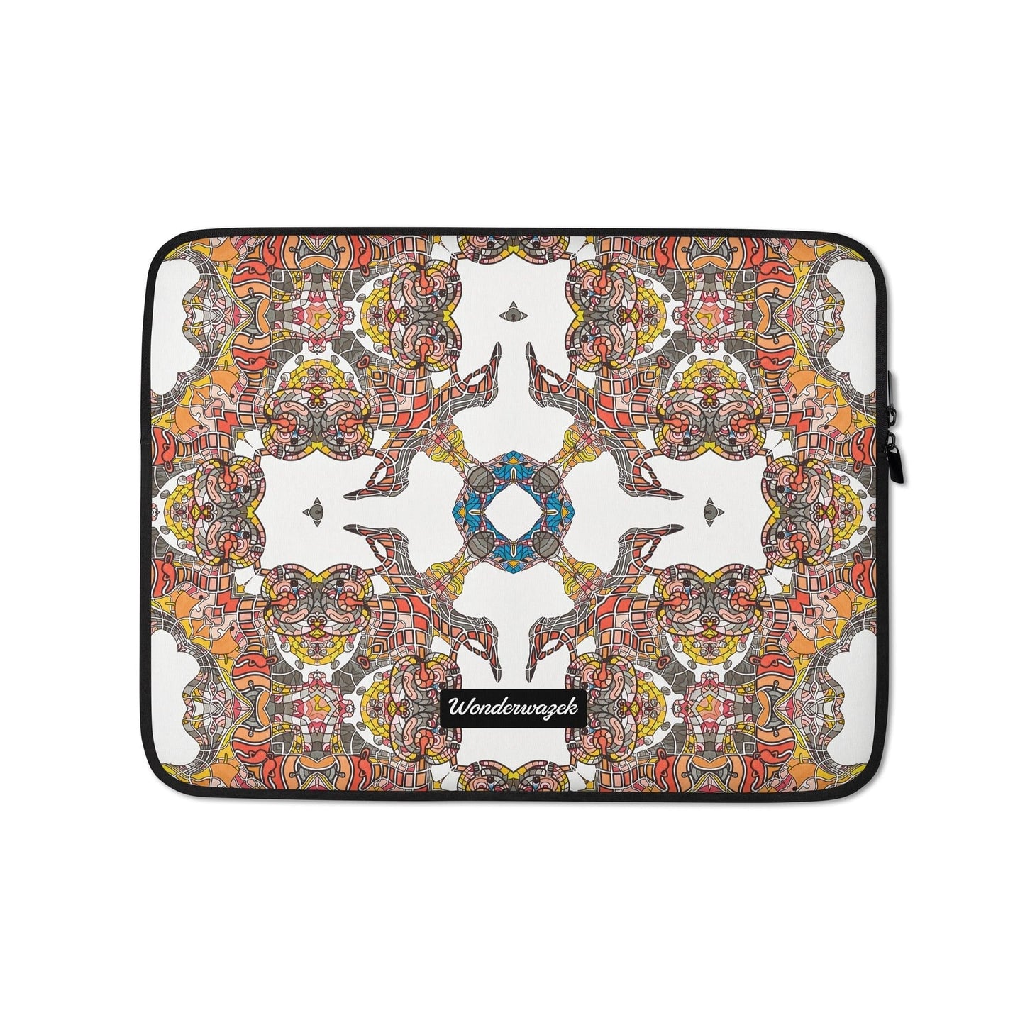 Laptoptasche • Kinderspiel – Kaleidoskop, grau, orange - Wonderwazek