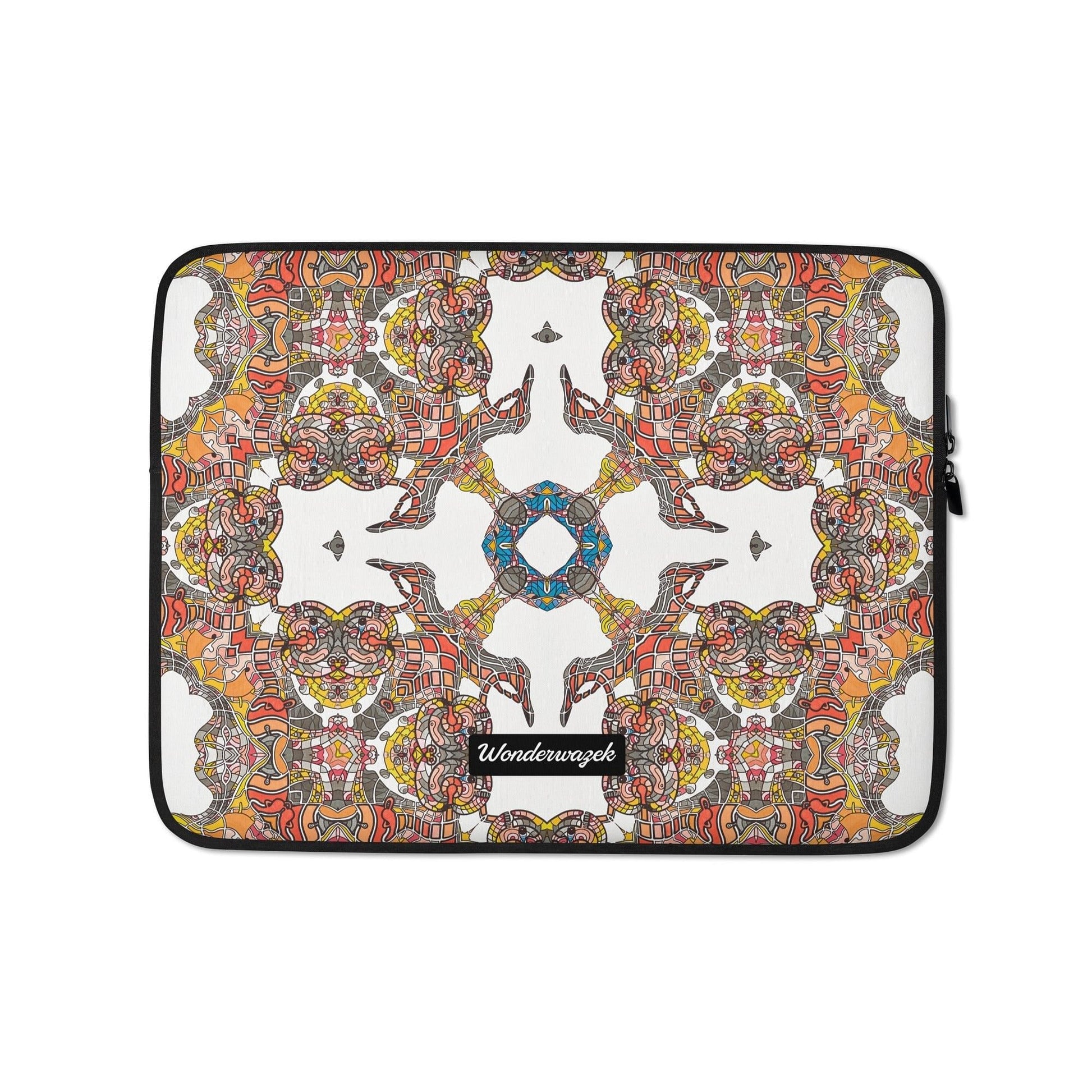 Laptoptasche • Kinderspiel – Kaleidoskop, grau, orange - Wonderwazek