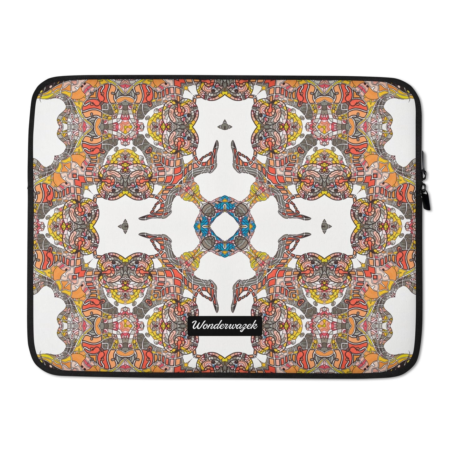 Laptoptasche • Kinderspiel – Kaleidoskop, grau, orange - Wonderwazek