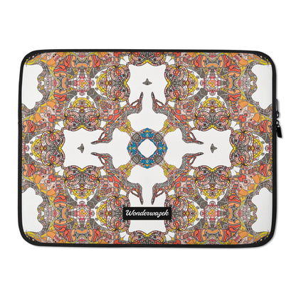 Laptoptasche • Kinderspiel – Kaleidoskop, grau, orange - Wonderwazek