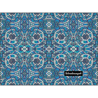 Laptoptasche • Kreiswelle – Variation 1, blau, weiß - Wonderwazek