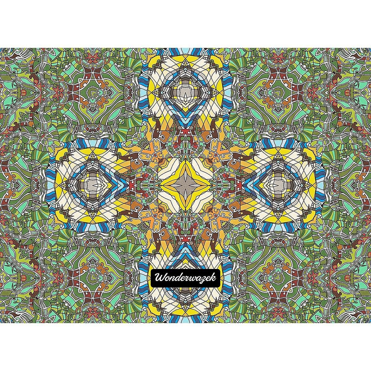 Laptoptasche • Madeira – Kaleidoskop 1, blau, gelb, grün - Wonderwazek