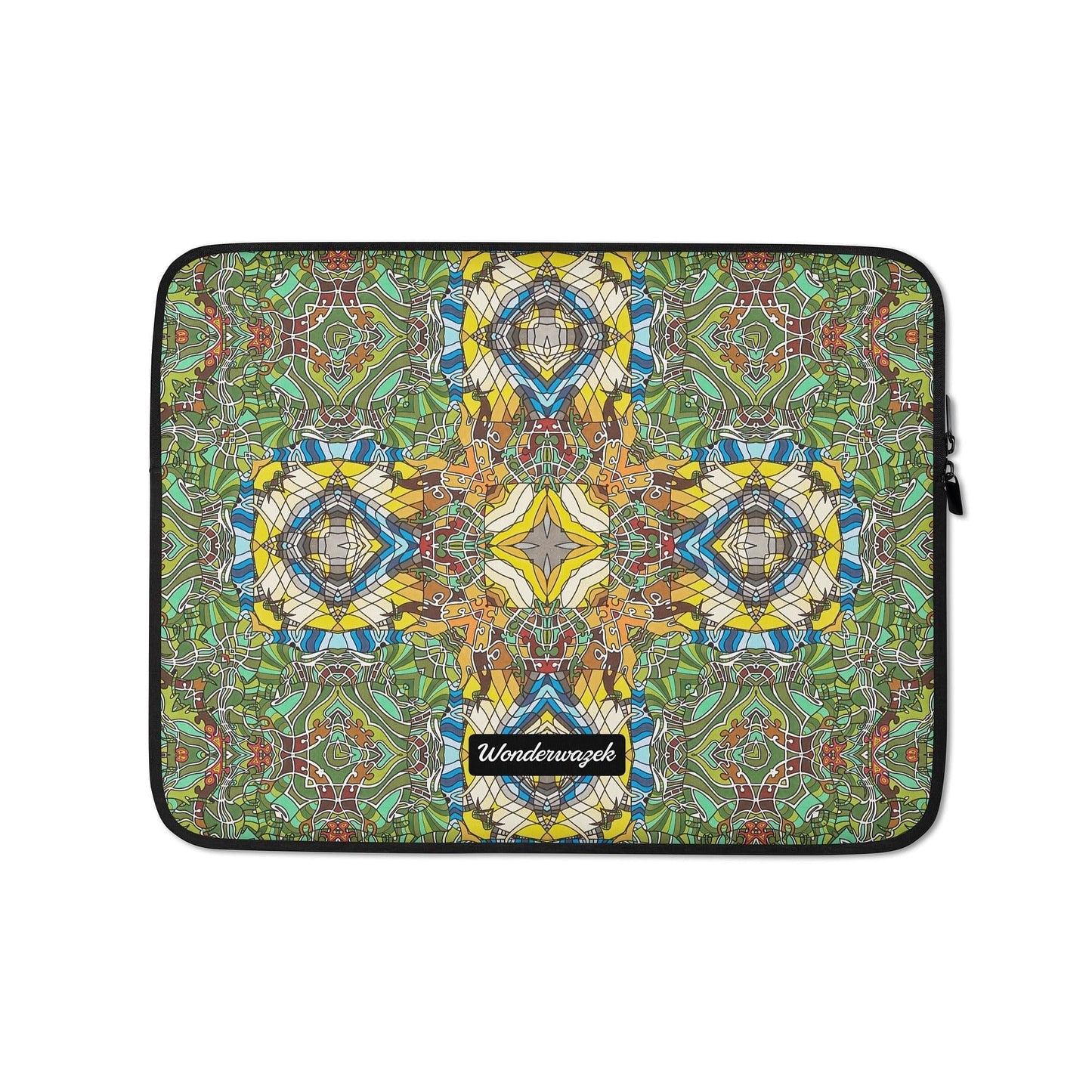 Laptoptasche • Madeira – Kaleidoskop, blau, gelb, grün - Wonderwazek