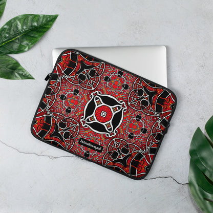 Laptoptasche • Zirkus – Kaleidoskop, rot, schwarz, weiß - Wonderwazek