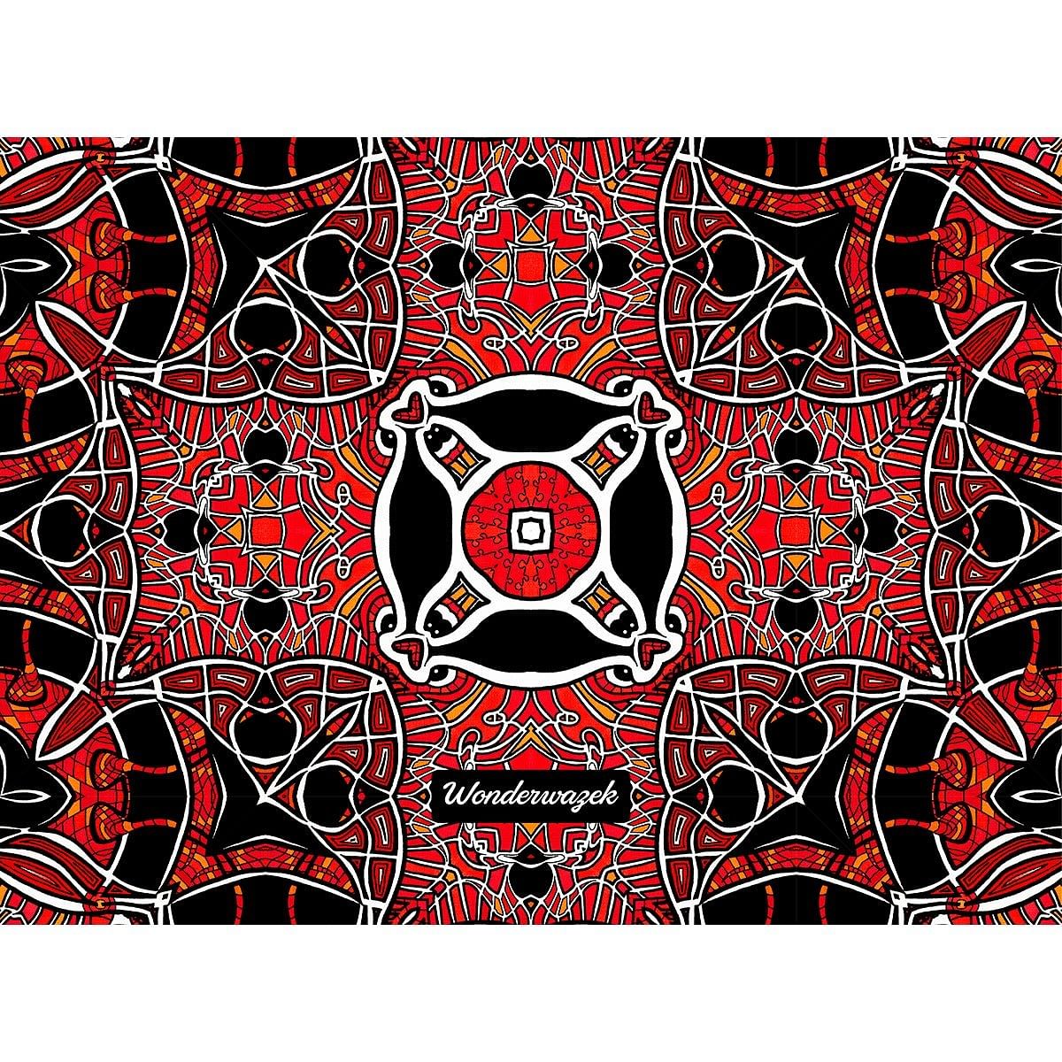 Laptoptasche • Zirkus – Kaleidoskop 1, rot, schwarz, weiß - Wonderwazek