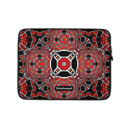 Laptoptasche • Zirkus – Kaleidoskop, rot, schwarz, weiß - Wonderwazek