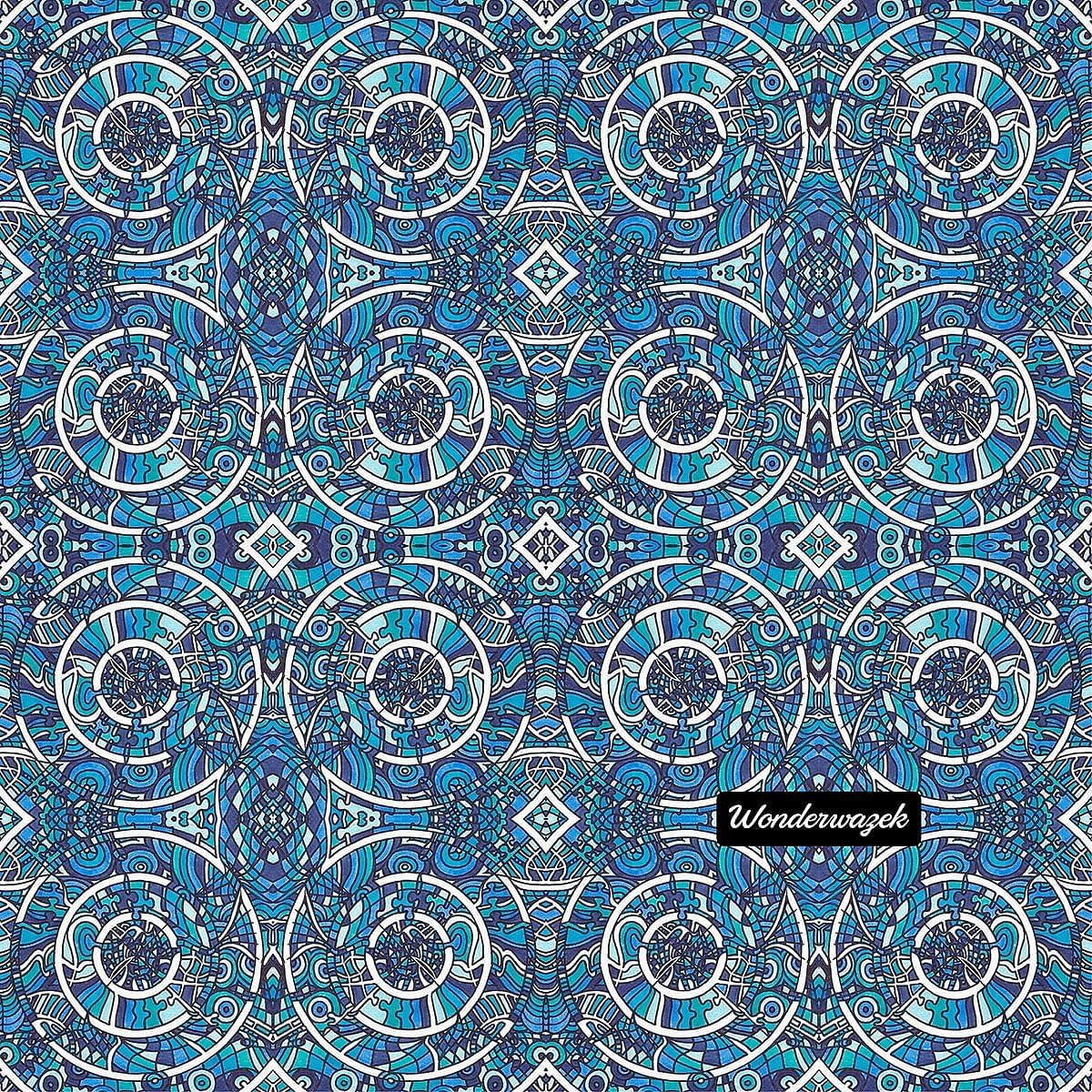 Einkaufstasche • Kreiswelle – Variation 1, blau, weiß - Wonderwazek
