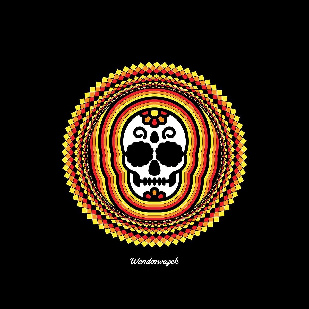 Einkaufstasche • Tribal Totenkopf – gelb, orange, rot, schwarz - Wonderwazek