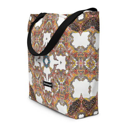 Strandtasche • Kinderspiel – Kaleidoskop, grau, orange - Wonderwazek