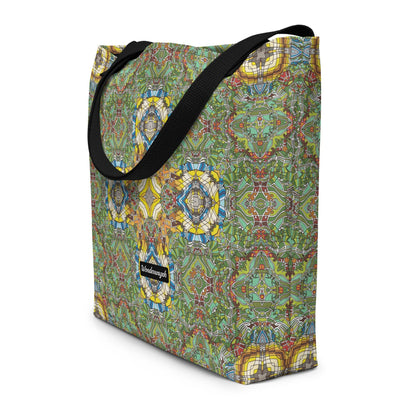 Strandtasche • Madeira – Kaleidoskop, blau, gelb, grün - Wonderwazek