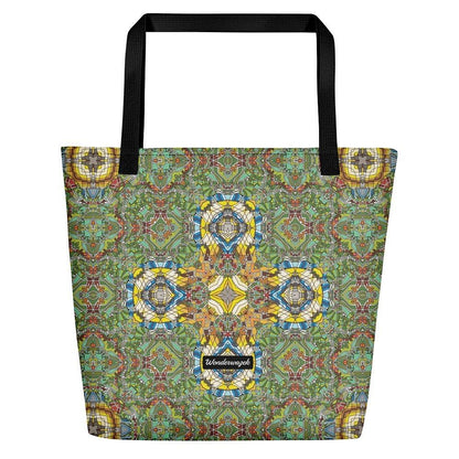 Strandtasche • Madeira – Kaleidoskop, blau, gelb, grün - Wonderwazek