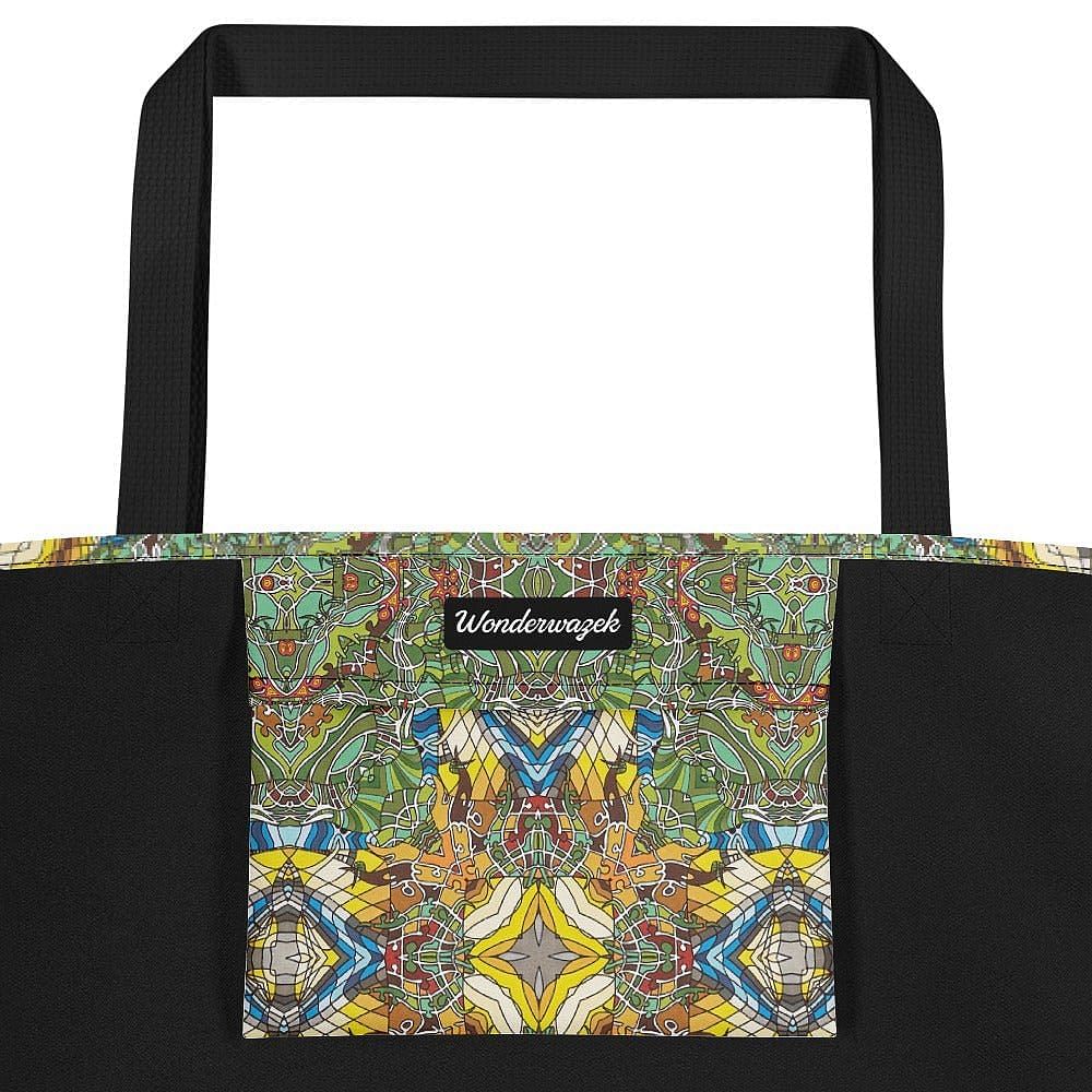 Strandtasche • Madeira – Kaleidoskop, blau, gelb, grün - Wonderwazek