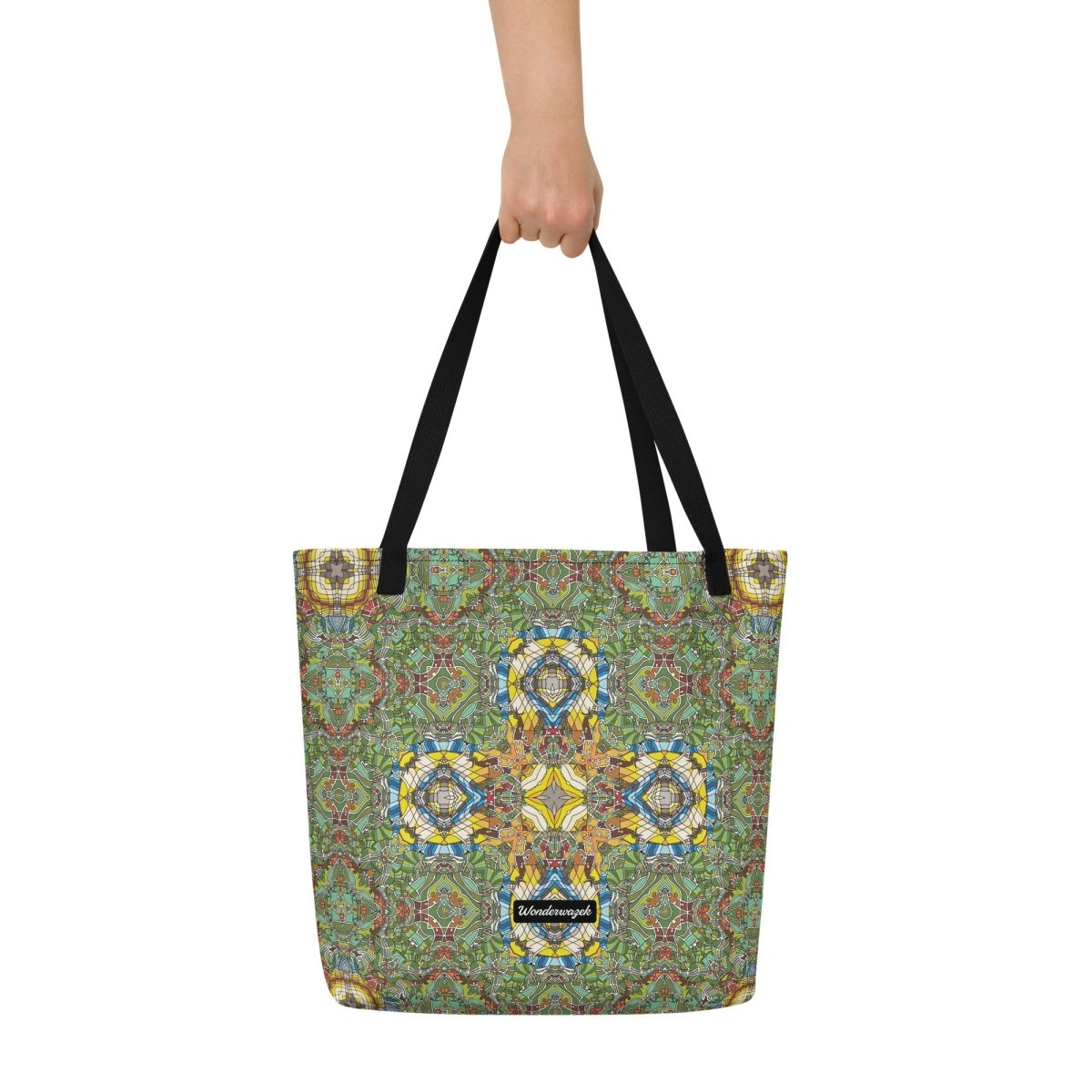 Strandtasche • Madeira – Kaleidoskop, blau, gelb, grün - Wonderwazek