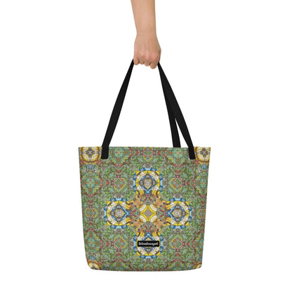 Strandtasche • Madeira – Kaleidoskop, blau, gelb, grün - Wonderwazek