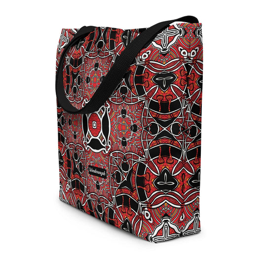 Strandtasche • Zirkus – Kaleidoskop, rot, schwarz, weiß - Wonderwazek