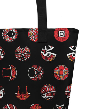 Strandtasche • Zirkus – Punkte, rot, schwarz, weiß - Wonderwazek