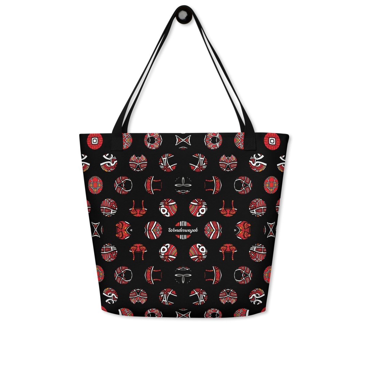 Strandtasche • Zirkus – Punkte, rot, schwarz, weiß - Wonderwazek