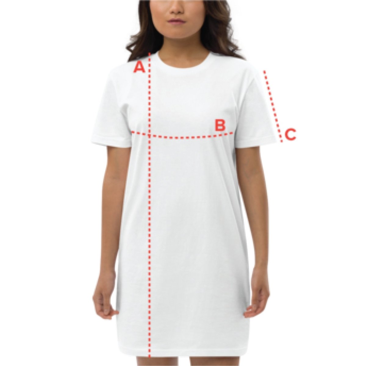 T-Shirt-Kleid • Marienkäfer – bestickt, rot - Wonderwazek