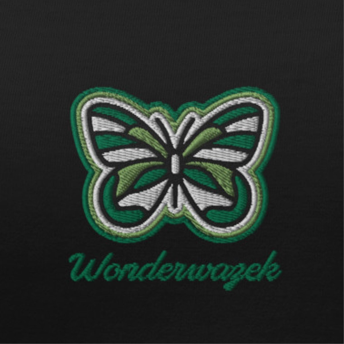 T-Shirt-Kleid • Schmetterling – bestickt, grün - Wonderwazek